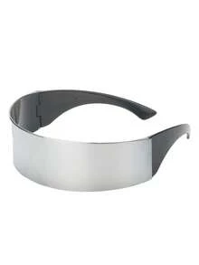 1pc One-Piece Mercury Reflective Mirror Headband Glasses, Y2K Cyberpunk Futuristic Tech Style, Cycling Music Festival Street Style Atmosphere Accessory - Mercury - View 3