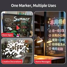 2-In-1 Light Board Pen 8/24/30 Colors Set, Liquid Chalk Marker For LED Fluorescent Board, Erasable Glass Blackboard Advertising Sign Marker, Round And Flat Tip Dual Use, Smooth Ink Flow, Easy To Erase Without Leaving Traces - Liquid Chalk - View 7