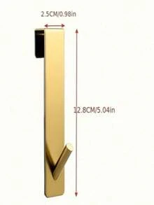 Stainless Steel S-Shaped Shower Towel Bar, Suitable For Glass Door, Bathroom Robe Hook, Wall-Mounted Coat Rack, Hanger, Hook, Rack, Room Decor, Over-The-Door Hanger, Wall-Mounted Clothes Rack, Wardrobe Storage Rack,Perfect For Halloween And Christmas - Gold - View 12