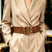 1pc Millennium Belt, Y2K Western Style, Coffee Brown Belt, Suitable For Jeans, Dress Belt, Jacket And Casual Wear, Plus Size Adjustable - Coffee Brown - View 2