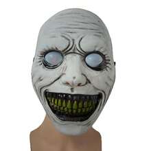 1PC Halloween Exorcist Horror Smile White-Eyed Mask Masquerade Party Carnival Cosplay Injection Molding Mask - Multicolor - View 9