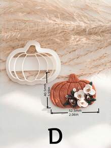 Autumn Pumpkin Polymer Clay Mold Set, Harvest Theme Molds, Suitable For Halloween And Thanksgiving Earring DIY Crafts - White - View 6