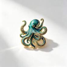 Ocean Element Brooch 2D Jellyfish, Whale, Octopus Pin Fashion Clothing Accessory Small Gift For Family And Friends - Multicolor - View 3