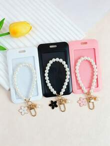 Pearl Flower Lanyard Badge Holder, Suitable For ID Cards, Keys, Keychains, Applicable For Office, School, Hospital, Gift For Partner, Colleague, Friend, Doctor - Multicolor - View 6