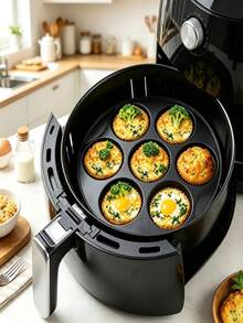 Cetakan Muffin Silikon 7 Rongga untuk Air Fryer, Loyang Kue Bulat untuk Muffin, Kue, dan Makanan Penutup Cokelat, Mudah Dilepas & Mudah Dibersihkan - View 9