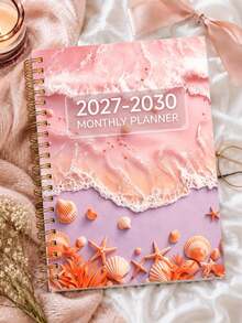 2027-2030 Long-Term Monthly Planner, 142 Pages, 60-Month Weekly & Monthly Planner Notebook, Ocean Wave Shell And Starfish Cover, Suitable For Work And Home, Back-To-School Supplies, Office Desktop Accessories, Home Essentials - One Size - View 11