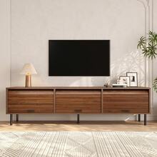 Tv Stand Brown Made Of Wood For Living Room And Media Area - 核桃 - 查看 1