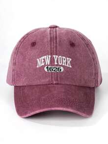 1件中性刺繡 NEW YORK 水洗棒球帽，可調節休閒戶外帽 - 棒球帽 - 查看 19