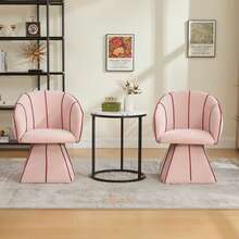 Pink Chenille Armchair - Ergonomic Design - Ideal For Living Room Or Bedroom - 粉色 - 查看 8