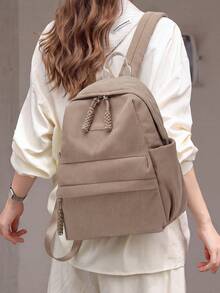 Vintage Backpack New Fashion Versatile Casual Travel Bag Large Capacity Lightweight Student School Bag, Multiple Colors Available To Meet Different Outfit Style Needs. Scientific And Rational Internal Space, Main Compartment With Multi-Layer Zipper Pockets, Easily Accommodating Books, Tablets And Daily Travel Essentials. - Multicolor - View 7