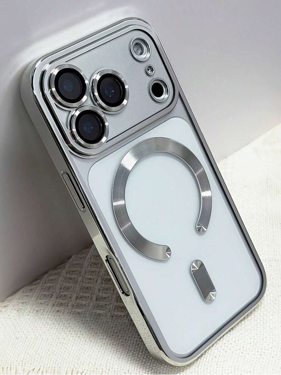 1件裝奢華電鍍透明磁吸無線充電手機殼，相容 iPhone 18 Pro Max 17 Pro Max Air 16 15 14 13 12 11 Pro Max Plus，保護殼