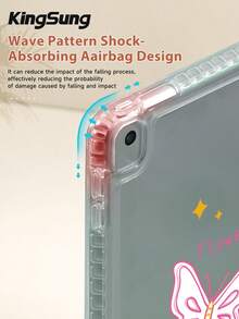 Kingsung Check & Butterfly Pattern Acrylic Tablet Protective Case,Built-In Pen Slot, Compatible With Pad Mini6/Mini7/9.7/10.2/10.9/Pro 11,Pad Air 8(M4)2026(11-Inch),Pad 10 2022(10.9-Inch),Pad 11(A16) 2025(11-Inch) Etc Models. - Multicolor - View 5