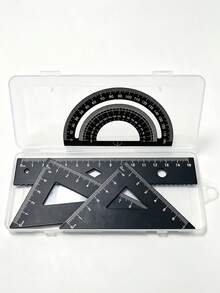 Multifunctional Geometric Ruler Set, Protractor, Triangle Ruler, Straight Ruler, Manual Measurement And Drawing Tools With Storage Box, 4 Colors Available: Pink, Mint Green, Light Blue, Taro Purple, For School, Woodworking, DIY, Teacher Gift, Back To School Season. - Multicolor - View 7