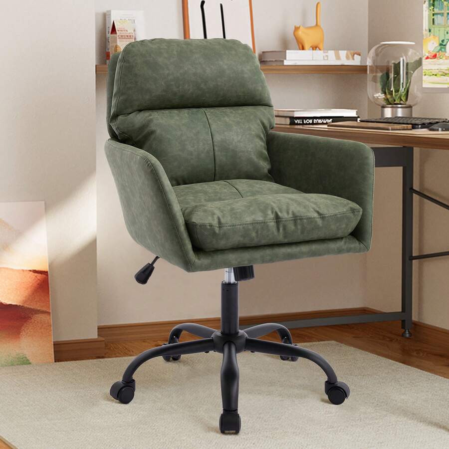 Office Chair Green Made Of Pu For Home - 綠色 - 查看 1