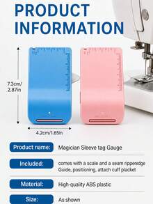 Magnetic Sewing Ruler With Scale And Seam Ripper, 3rd Generation Multi-Function Sewing Tool Set, Flat Magnetic Edge Guide Ruler With Ribbed Fixing Function, Suitable For Straight Stitching, Includes 5 Sewing Threaders (Random Color), Suitable For Quilting - Multicolor - View 7