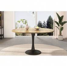Extendable Dining Table, Oval Dining Table, Coffee And Leisure Table, Length 100/140 X Width 100 X Height 75 Cm, Modern And Simple Dining Table, Oak Color - 自然 - 查看 7