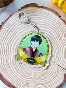 1/6pcs Cartoon Couple Acrylic Keychain Cute Anime Peripheral Pendant Key Chain - Multicolor - View 4