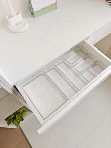 18/11/8/7/6/4/1pc Transparent Drawer Storage Box, Suitable For Cosmetics, Lipstick, Perfume, Makeup Brushes, Eyeshadow, Skincare, Kitchen Utensils, Snacks, Stationery, Storage, Desktop Accessories - Clear - View 12