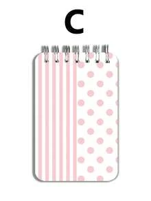 New Polka Dot & Stripe Pattern Mini Loose-Leaf Notebook - Portable Pocket Size, Suitable For Writing, Memo, Diary, Learning And Office, Thoughtful Gift For Teachers On Teacher's Day, Also Great Gift For Graduation, Birthday, Back To School Essential, Back To School Season, Back To School Must-Have (Mini Size) - Multicolor - View 12