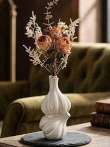 A Vintage Elegant Vase. It Can Be Used As A Flower Container For The Living Room, Placed On A Dried Flower Stand As A Modern Decoration, Or As A Centerpiece For The Dining Table. It Can Hold Fresh Flowers Or Artificial Flowers, Making It An Ideal Decoration For Coffee Tables, Desks, And Living Rooms. Suitable For Room Decor, Home Decor, And Autumn Decoration. Vase/Vase - A - View 4