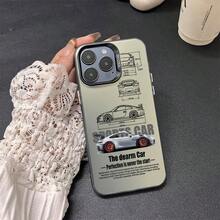 [Spedizione 24h Da DE/FR/ES] Sports Car Themed Stylish Phone Case, Performance Inspired Dimensional Blueprint Design With Gray Body And Red Rims, High Sporty Aesthetic, New 2025 Fashion  Shockproof Flexible TPU Protective Cover For IPhone 18 ProMax Pro 17 E 16 Plus 15 14 13 12 11 8 7 XS Max X XR Air  S26 Ultra Plus S25 S21 Sunggalaxys24 Sunggalaxys23 FE Sunggalaxys22  15 Ultra - Black - View 5