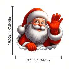 1pc 3D Self-Adhesive Santa Claus Waving Sticker, Suitable For Christmas PVC Car And Window Vinyl, Best For Glass/Metal Surfaces - Fantasy Anime Animal Theme Design, Holiday Decoration, Christmas Costume, Anime Style, Decorative Vinyl, High-Quality Vinyl, High-Quality Sticker, Removable Sticker, Seasonal Decoration, Car Enthusiast Essential, Holiday Gift - Santa Claus - View 7