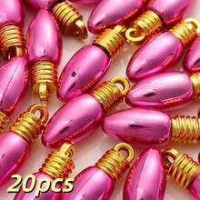 10/20pcs Vintage Metallic Color Christmas Light Bulb Pendants, Holiday Mini Lantern Beads, Suitable For Christmas Tree Decoration, Garland Beads, DIY Jewelry, Home Decor - Light Bulb - View 11