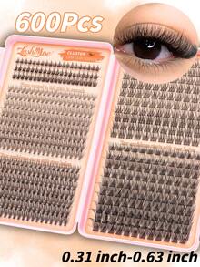 Limete Eyelash 600 Clusters Korean Style Natural Eyelash Book Set, D-Curl False Eyelash Bundles Collection, 5 Types Of Hair Styles Including 10D+20D Lightweight, Paired With Exquisite Lower Lash Design, 8-16MM Mixed Length For 3D Layered Eye Makeup, Suitable For Daily Commute, Date, Travel, Wedding, Bridal Makeup, Birthday Party And Girls Beauty Gift - D - View 2