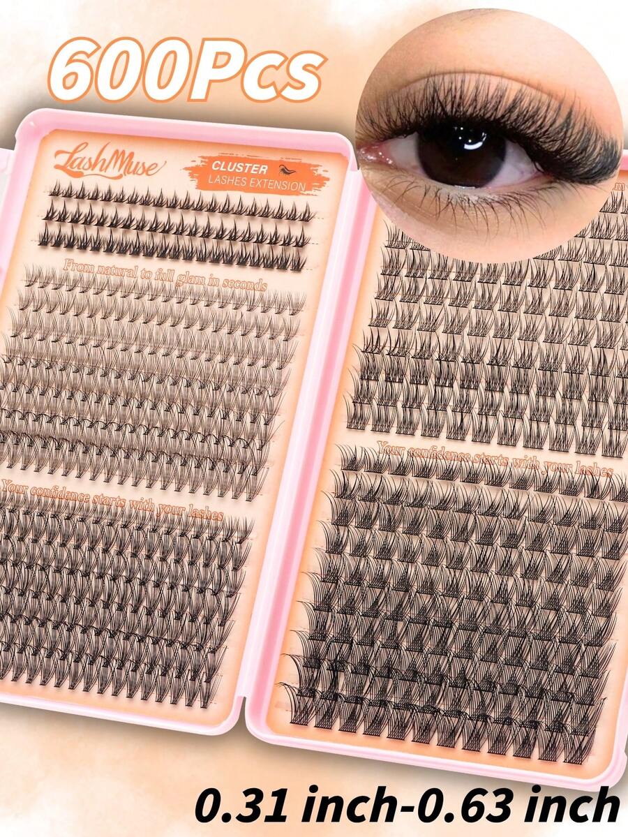 Limete Eyelash 600 Clusters Korean Style Natural Eyelash Book Set, D-Curl False Eyelash Bundles Collection, 5 Types Of Hair Styles Including 10D+20D Lightweight, Paired With Exquisite Lower Lash Design, 8-16MM Mixed Length For 3D Layered Eye Makeup, Suitable For Daily Commute, Date, Travel, Wedding, Bridal Makeup, Birthday Party And Girls Beauty Gift