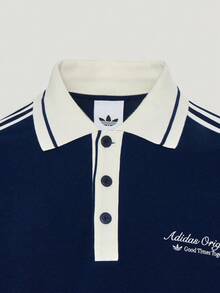 Adidas Originals Men's POLO LSPOLO Knit Collar Long Sleeve Polo Shirt TKW5687 - Navy Blue - View 4