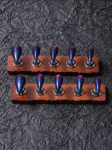 10 peças/Conjunto Unhas Postiças Artesanais com Garra de Dragão, Pata de Gato e Garra de Besta, Estilo Y2K Pintadas à Mão, Inclui 1 Peça de Cola Gel e 1 Peça de Lixa de Unha, Adequado para Manicure Diária e de Festa - Azul Royal - Visão 3