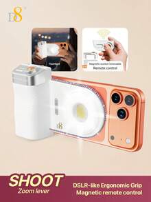 D8 Magnetic Flashlight Photography Fill Light, 2-In-1 Flash And Fill Light Design, 2500K/6500K/9900K Adjustable Color Temperature, Remote Shooting Control, Portable Pocket LED Camera Light, Suitable For Selfie, Vlog, Portrait Photography, Live Streaming, Outdoor Travel, Phone And Camera Photography Accessories - Multicolor - View 2