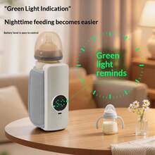 Portable Baby Bottle Warmer, Suitable For Travel And On-The-Go Use, Fast Heating, Battery Life Up To 5 Hours, Precise Temperature Control, Equipped With 2000mAh Large Capacity Battery - Multicolor - View 3