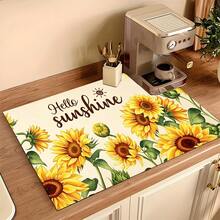 1pc Sunflower Floral Pattern, 2D Printed Flat Stove Protector Mat, Rubber Non-Slip Heat-Resistant Stove Cover Pad, Suitable For Induction Cooktop, Glass Cooktop, Multi-Function Scratch-Resistant Mat, Best Choice For Oven, Washing Machine, Dryer, Kitchen Decor - Multicolor - View 14