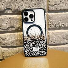 1pc Leopard Print Personalized Pattern Full Coverage TPU Shockproof Phone Case Compatible With Apple 17 16 15 14 13 12 11 Pro Max And Series - Black - View 4