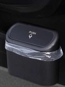 1pc Black Mini Creative Car Trash Can - A - View 3