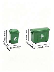 Green Mini Desktop Trash Can Office Storage Basket Paper Clips And Small Desk Accessories - Upgraded Version - View 5