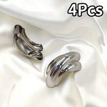 1/2/3/4/5/6pcs Fashionable Arched Metal Scarf Clips, Shawl, Swimsuit Strap, Dress, Coat Connector Buckles, Clothing Fashion Decorative Sewing Fasteners - Multicolor - View 23