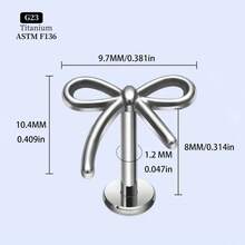 SENLANSP 1pc High Quality G23 Titanium Alloy Bow Internal Threaded Cartilage Helix Lobe Ear Stud/Lip Stud/Nose Stud - Suitable For Women's Fashion Piercing Jewelry - Perfect For Date Party Holiday Gift - 1pc - View 5