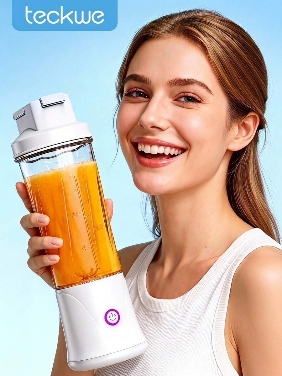 Teckwe Portable Blender Cup, USB Rechargeable Personal Mini Blender, 450ml Electric Juicer For Shakes Smoothies, Wireless Small Blender For Travel Gym Office Home Outdoor Use - multicolor - View 1