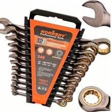 Cr-V Steel Ratchet Wrench, Rust-Resistant And Fade-Resistant, 72-Tooth Industrial Grade Fast Operation Dual-Purpose Wrench With Fixed Star End, Premium Automotive Repair Tool - Double-ended Wrench - View 1