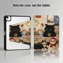 Cat, Strawberry, Flower, High Wine Glass Pattern Painted Effect Tablet Protective Case, Built-In Pen Slot, With Stand, Suitable For Honor 8/9/10/X8/X8A/X9/X8Pro/X9Pro And Other Models/ MatePad Se 11 Inch/MatePad 11 Inch/11.5 Inch, MatePad Pro, Apple 10th/11th Gen 2025 (A16), Galaxy Tab A7/A9 And Other Popular Models - Multicolor - View 6