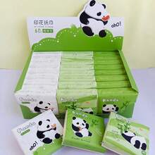 1/2/4/8/16 Kemasan [60 Lembar Per Kemasan] Tisu Wajah Bermotif Panda Tangyuan, Tisu Wajah Bermotif Kemasan Kecil, Tisu Wajah Kemasan Kecil Portabel, Perlengkapan Perjalanan, Kerja, Belanja, Sekolah [Warna Acak] - Beraneka warna - View 4