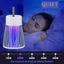 Lámpara Mata Mosquitos Eléctrica Recargable USB con Luz UV, Trampa Portátil para Insectos, Hogar, Dormitorio, Camping y Verano - Azul cielo - Ver 6