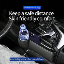 1 Peça Caixa de Armazenamento de Assento de Carro Multiuso com Porta-Copos, Caixa de Armazenamento do Console Central do Carro, Caixa Organizadora Feminina, Essencial para Viagens - A - Visão 4