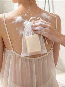 1/10/20pcs Drawstring Soap Mesh Bags, Exfoliating Mesh Soap Storage Bags, Reusable White Soap Pouches, Foaming Bath Cleaning Bags, Suitable For Shower, Bath And Home Bathroom Use - Upgraded Version - View 2