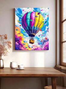 Hot Air Balloon 40*50cm Artistic Personalized DIY Frameless Number Painting Set, Art Oil Painting Set, Suitable For Bedroom Decoration And Art Wall Decor, Simple And Interesting Painting Method, No Painting Foundation Required, Fulfill Your Painter Dream, Immerse Yourself In The World Of Colors, Every Stroke Is Self-Expression, Add Romance To Life, Best Gift For Family And Friends - Multicolor - View 4
