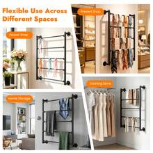 XIANXUS Wall Mounted Display Rack Scarf Rack Scarf Display Stand Bathroom Hanging Rack - Black - View 5