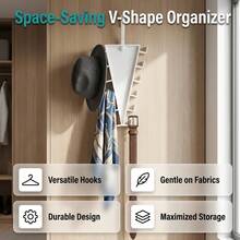 4pcs Rotating Multi‑Hook Hanger, Space‑Saving Closet Storage Organizer, Versatile Hanging Rack For Hats, Bags, Scarves, Belts, Home Wardrobe Accessories,Clothes Hanger - Multicolor - View 4