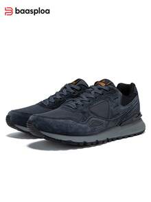 baasploa Men's Retro Casual Sports Shoes, Breathable Or Warm Styles Available, Comfortable And Non-Slip, Suitable For Daily Commute And Outdoor Walking - Dark Grey - View 6
